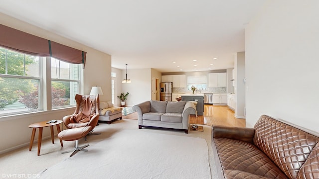 296 Huron St, Vernon Hills, IL 60061 - living room featuring baseboards and recessed lighting