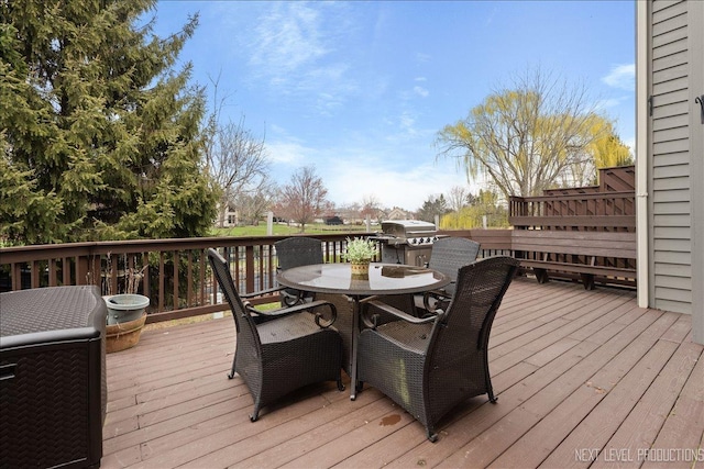 1839 Tamahawk Ln, Naperville, IL 60564 - wooden terrace featuring outdoor dining space and a grill
