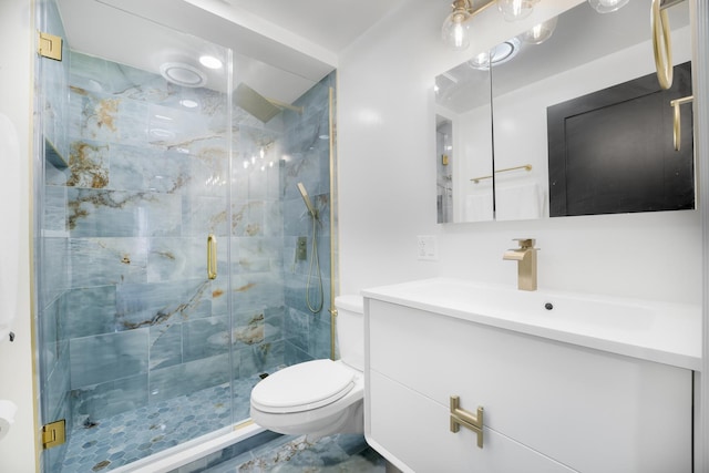 6964 W Diversey Ave Unit 6, Chicago, IL 60707 - full bathroom with vanity, a stall shower, and toilet