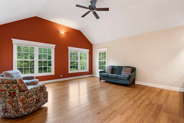 1912 Indian Trl, Kankakee, IL 60901 - sitting room featuring lofted ceiling, ceiling fan, wood finished floors, and baseboards
