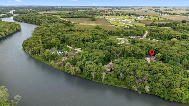 1912 Indian Trl, Kankakee, IL 60901 - aerial view of property and surrounding area with a nearby body of water and a tree filled landscape