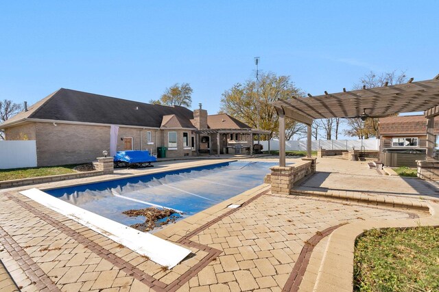 10739 E 3200 N Rd, Blackstone, IL 61313 - view of swimming pool featuring a pergola and a patio area