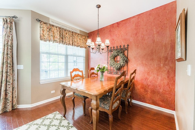 601 Pheasant Trl, Saint Charles, IL 60174 - dining room with hardwood / wood-style flooring, baseboards, and a chandelier