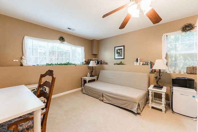 601 Pheasant Trl, Saint Charles, IL 60174 - carpeted office space featuring ceiling fan and baseboards