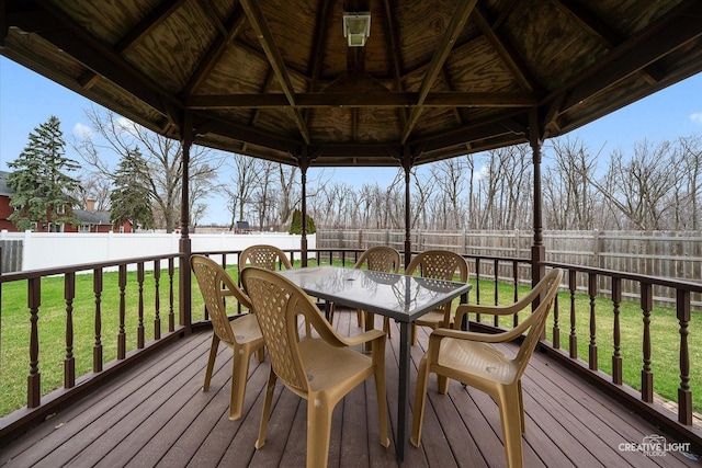 1359 Pine St, Batavia, IL 60510 - wooden terrace featuring a gazebo, outdoor dining area, and a water view