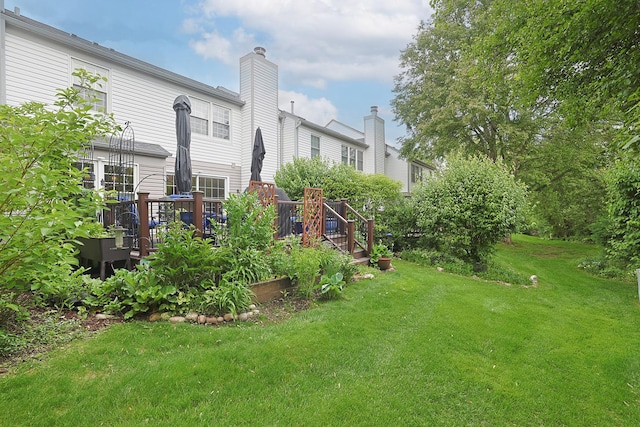 1730 Napoleon Dr, Naperville, IL 60565 - view of green lawn with a wooden deck