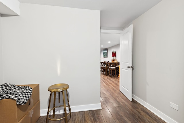 4331 S Evans Ave, Chicago, IL 60653 - living area with dark wood-style flooring, baseboards, and recessed lighting