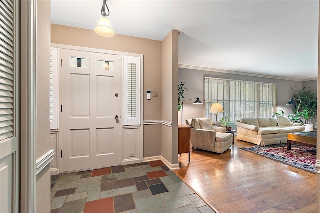 20424 Ithaca Rd, Olympia Fields, IL 60461 - entryway with crown molding and baseboards