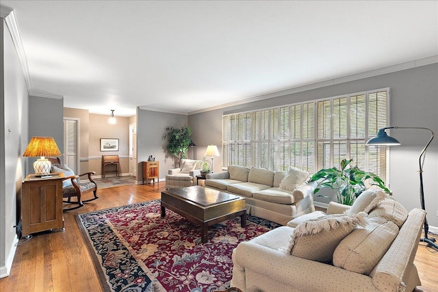 20424 Ithaca Rd, Olympia Fields, IL 60461 - living area featuring crown molding, light wood-type flooring, and baseboards
