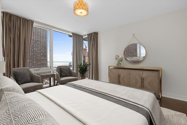505 N Mcclurg Ct Unit 2003, Chicago, IL 60611 - bedroom with baseboards, a wall of windows, and a water view