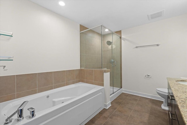 505 N Mcclurg Ct Unit 2003, Chicago, IL 60611 - full bath with vanity, a jetted tub, a shower stall, baseboards, and tile patterned floors