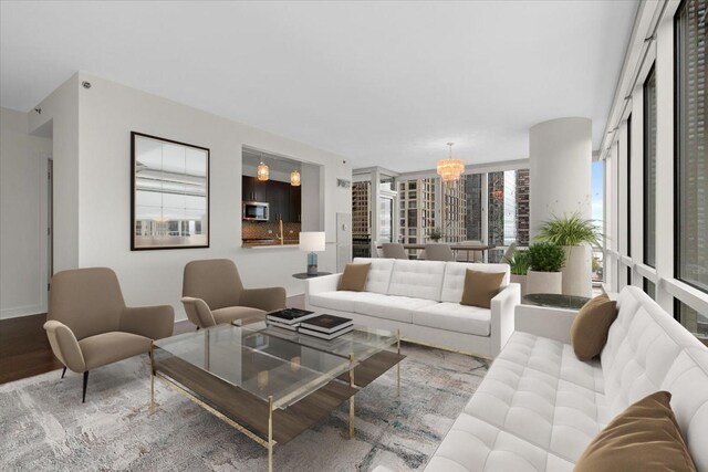 505 N Mcclurg Ct Unit 2003, Chicago, IL 60611 - living room with wood finished floors and baseboards