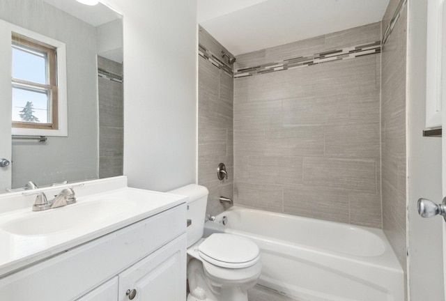 18951 Willow Ave, Country Club Hills, IL 60478 - bathroom with toilet, vanity, and shower / bathtub combination