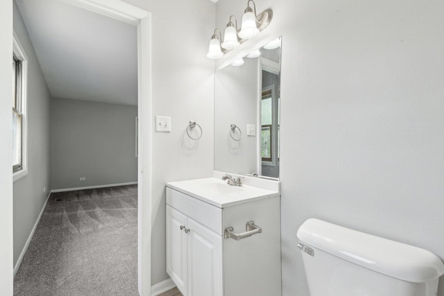 18951 Willow Ave, Country Club Hills, IL 60478 - half bath featuring vanity, toilet, and baseboards