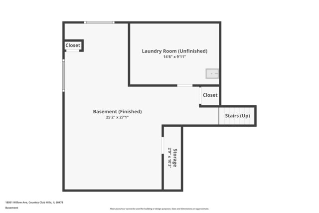 18951 Willow Ave, Country Club Hills, IL 60478 - floor plan / room layout