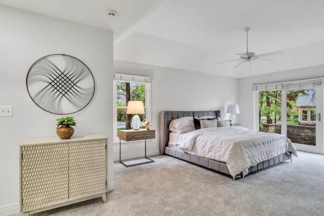 1700 Cornell Ct, Lake Forest, IL 60045 - bedroom featuring access to outside, carpet floors, multiple windows, and ceiling fan