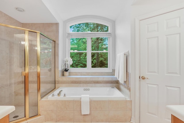 1700 Cornell Ct, Lake Forest, IL 60045 - bathroom featuring a bath, a stall shower, and vanity