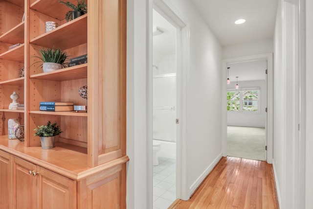 1700 Cornell Ct, Lake Forest, IL 60045 - corridor featuring light wood finished floors, baseboards, and recessed lighting