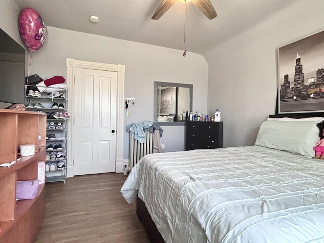 252 Jefferson Ave, Elgin, IL 60120 - bedroom featuring wood finished floors and a ceiling fan