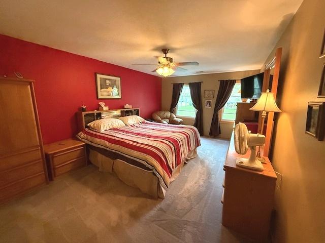 1201 E St, Crete, IL 60417 - bedroom with carpet floors and ceiling fan
