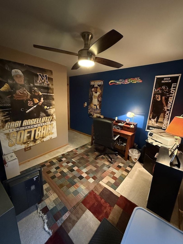 1201 E St, Crete, IL 60417 - office area featuring a ceiling fan