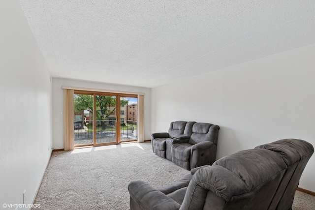 4009 W 93rd Pl Unit 2B, Oak Lawn, IL 60453 - carpeted living area with a textured ceiling and baseboards