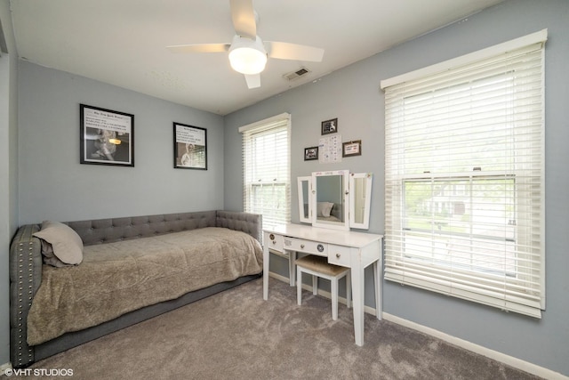 524 Crown Point Dr, Buffalo Grove, IL 60089 - bedroom with carpet flooring, baseboards, and ceiling fan