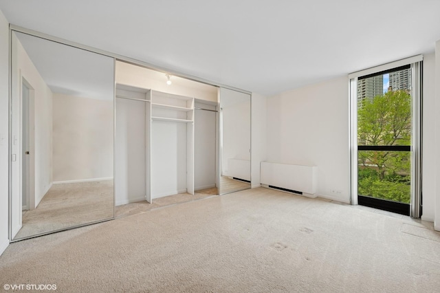 1850 N Clark St Unit 402, Chicago, IL 60614 - unfurnished bedroom with carpet, a wall of windows, and a closet