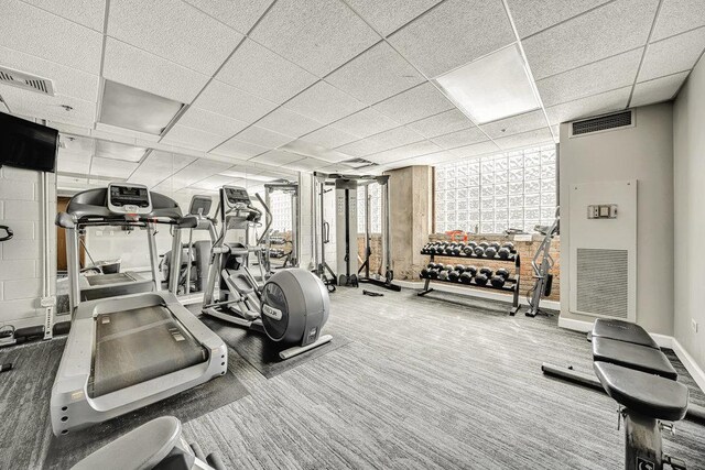 320 E 21st St Unit 412, Chicago, IL 60616 - workout area featuring a paneled ceiling