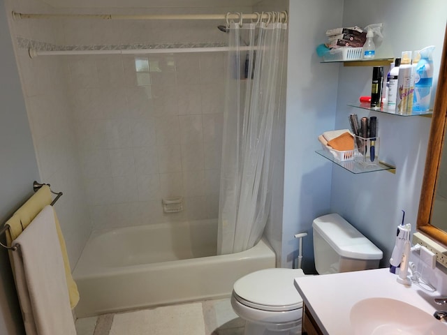 1263 Bainbridge Dr, Naperville, IL 60563 - bathroom featuring toilet, shower / bath combo, and vanity