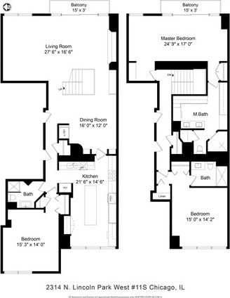 2314 N Lincoln Park W Unit 11S, Chicago, IL 60614 - property floor plan