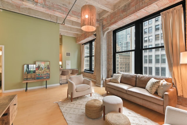 20 N State St Unit 805, Chicago, IL 60602 - living room with wood finished floors and baseboards