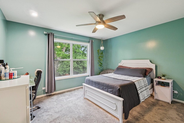 1885 W Greenleaf Ct, Round Lake, IL 60073 - carpeted bedroom featuring baseboards, a desk, and ceiling fan