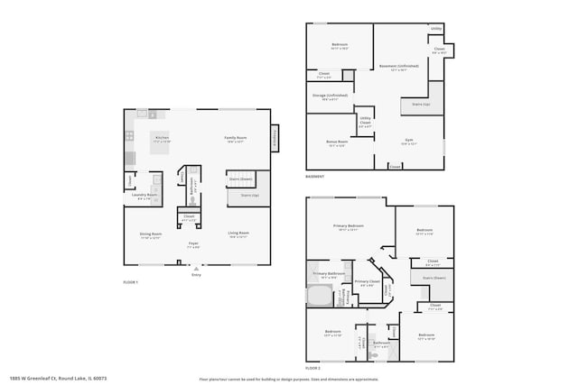 1885 W Greenleaf Ct, Round Lake, IL 60073 - home floor plan