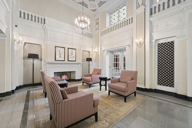 3530 N Lake Shore Dr Unit 12B, Chicago, IL 60657 - community lobby with a towering ceiling and crown molding