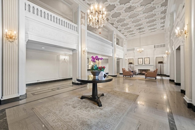 3530 N Lake Shore Dr Unit 12B, Chicago, IL 60657 - common area with ornamental molding and a towering ceiling