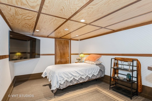 3726 Kenilworth Ave, Berwyn, IL 60402 - bedroom featuring carpet, wallpapered walls, recessed lighting, and baseboards