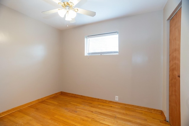 1326 N Harrison St, Algonquin, IL 60102 - spare room featuring light wood-style floors, a ceiling fan, and baseboards