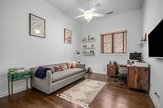 930 W Cuyler Ave Unit 3W, Chicago, IL 60613 - home office featuring wood finished floors and ceiling fan
