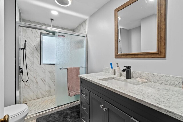15285 State St, South Holland, IL 60473 - full bath with vanity, toilet, and a marble finish shower