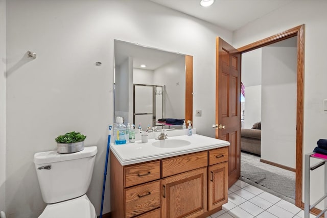15285 State St, South Holland, IL 60473 - ensuite bathroom with vanity, a stall shower, tile patterned flooring, and toilet