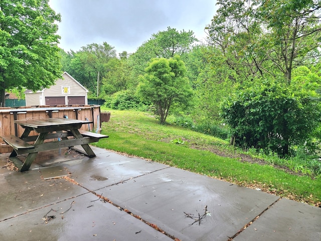 15285 State St, South Holland, IL 60473 - view of patio with a view of trees and an outdoor structure