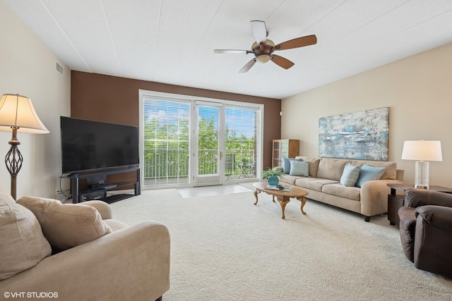 541 N Hough St Unit 205, Barrington, IL 60010 - living area with carpet flooring and a ceiling fan