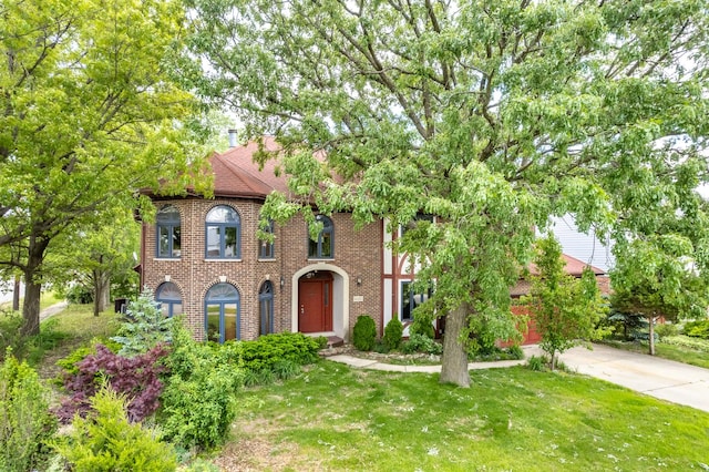 14301 Wooded Path Ln, Orland Park, IL 60462 - view of front of home featuring a front lawn and brick siding