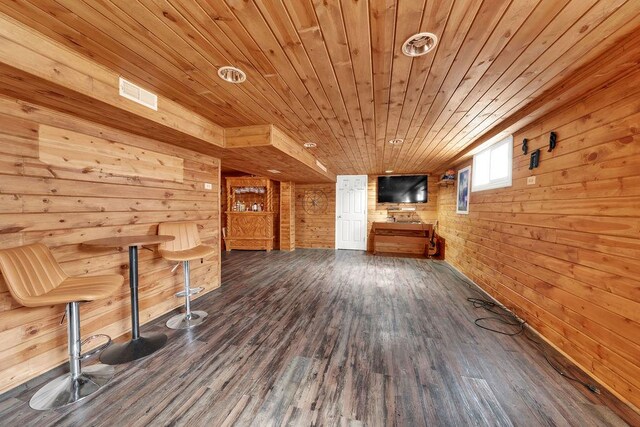 5640 W 82nd Pl, Burbank, IL 60459 - interior space featuring wooden ceiling, wooden walls, and wood finished floors
