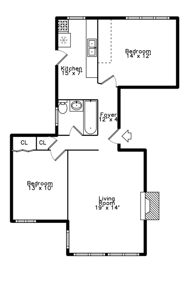 932 W Sunnyside Ave Unit 1C, Chicago, IL 60640 - room layout