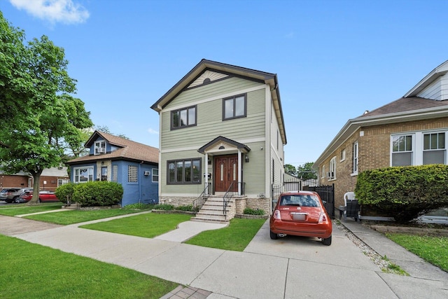 6205 W Grace St, Chicago, IL 60634 - view of front facade with a front yard