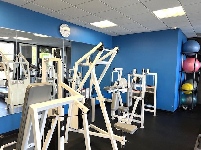 6700 S S Shore Dr Unit 17A, Chicago, IL 60649 - exercise room with a drop ceiling