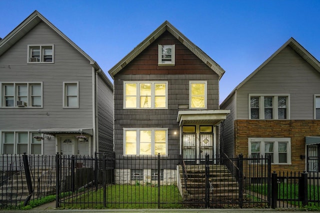 6146 S Morgan St, Chicago, IL 60621 - view of front of house featuring a fenced front yard and cooling unit