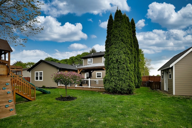 3548 Grandmore Ave, Gurnee, IL 60031 - back of property featuring a playground and a gazebo